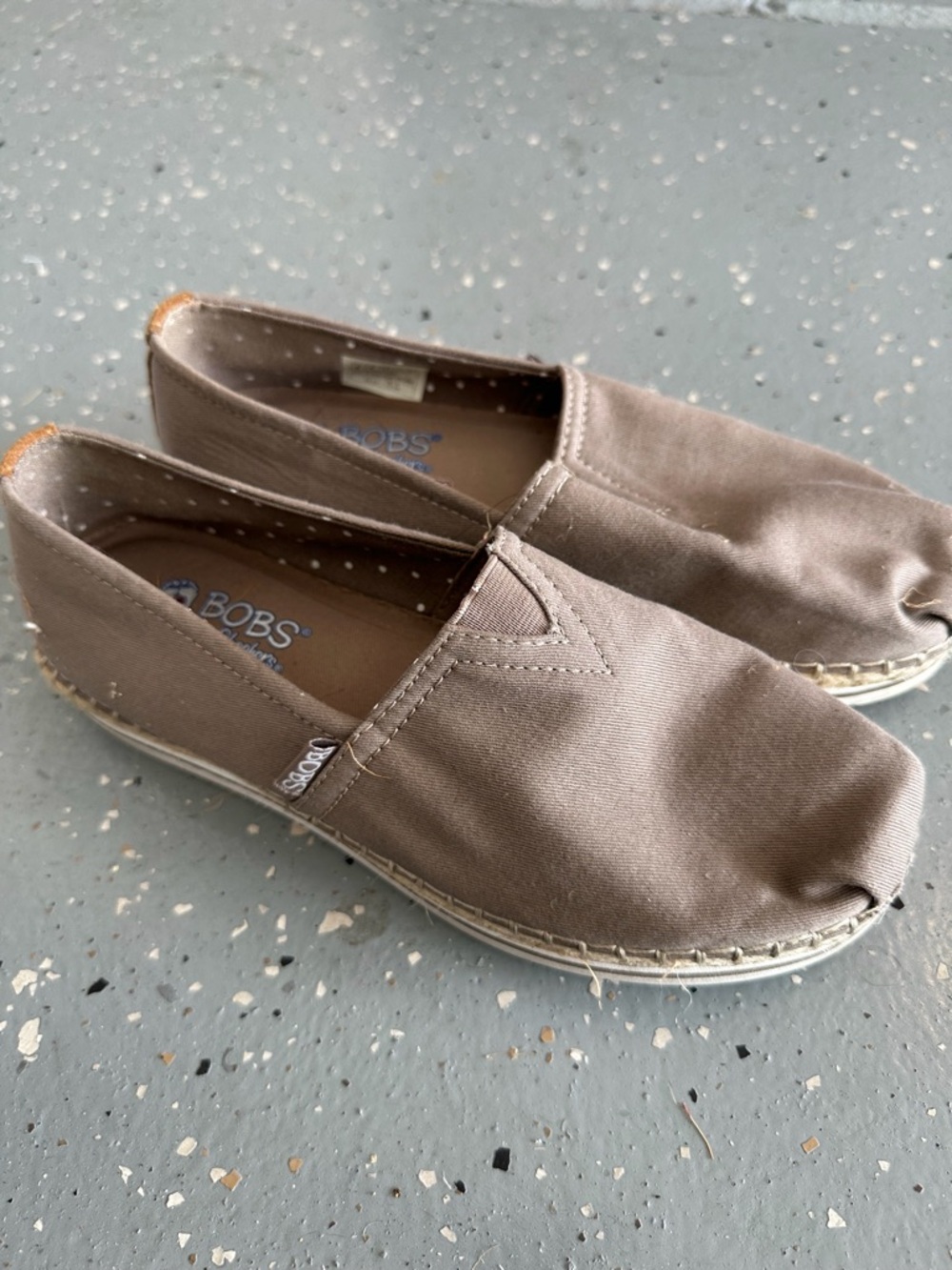 BOBS by Skechers Taupe Slip-On Espadrilles